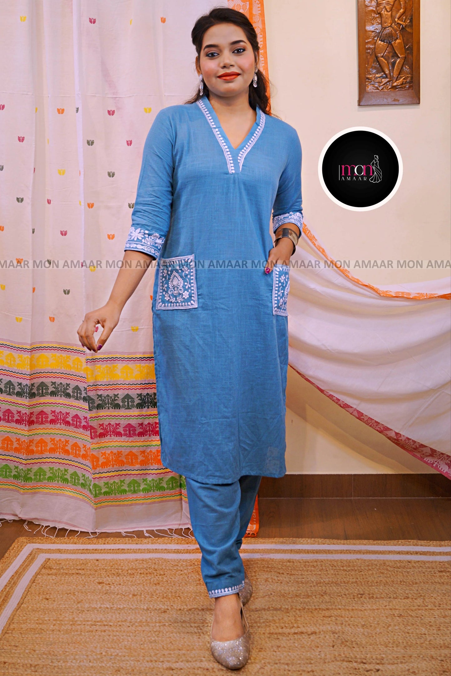 Cloud Whisper - Cotton Kurti Set