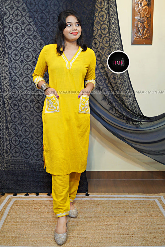 Cloud Whisper - Cotton Kurti Set