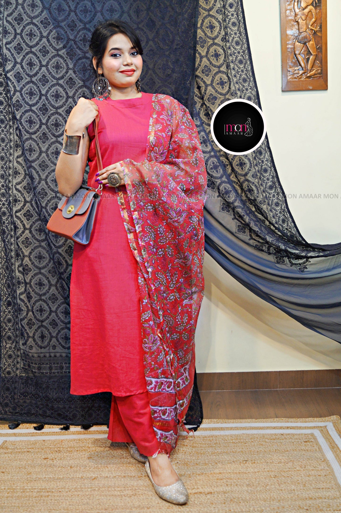 Blushing Garden-  Cotton Kurti Set