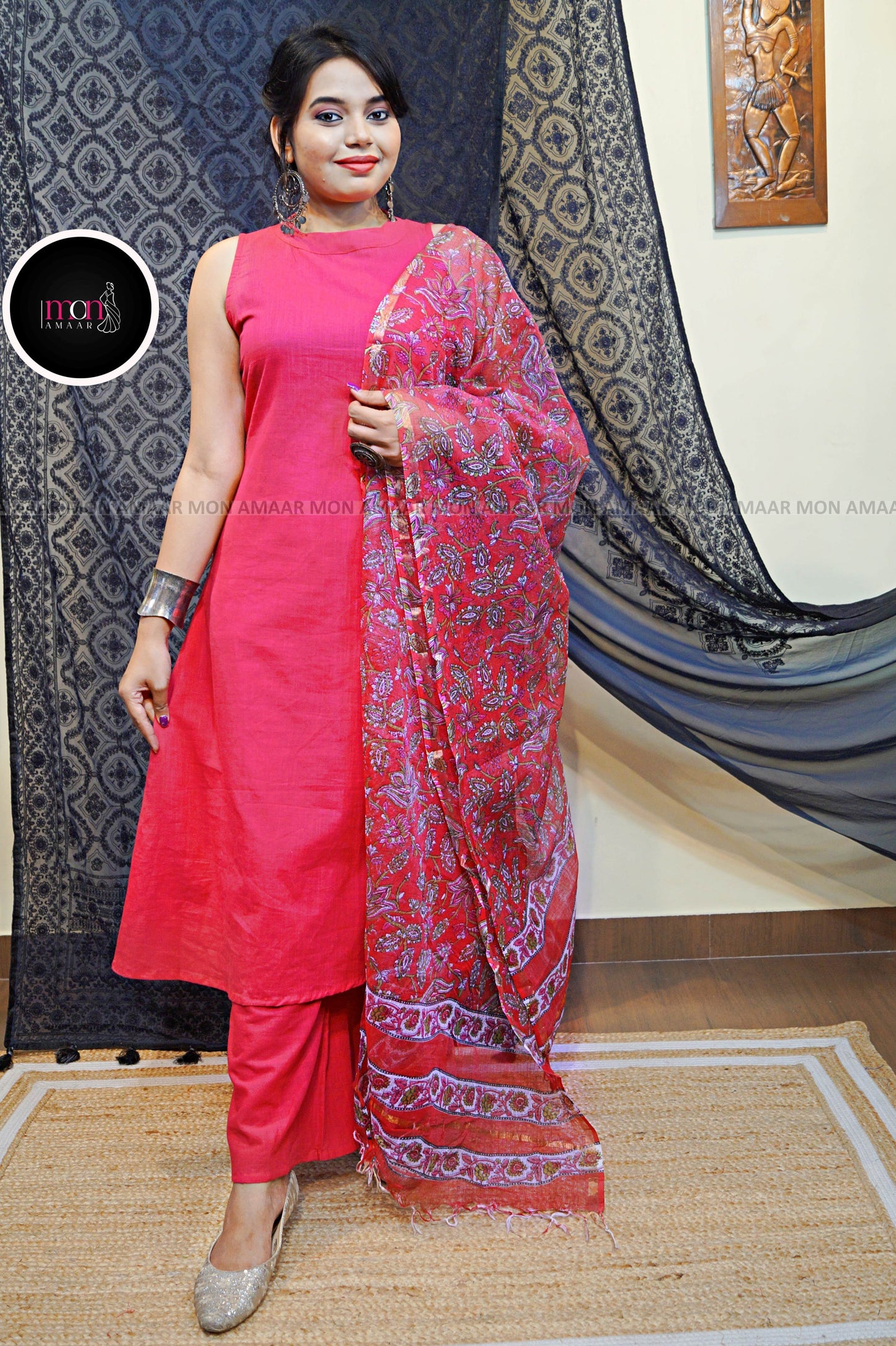 Blushing Garden-  Cotton Kurti Set