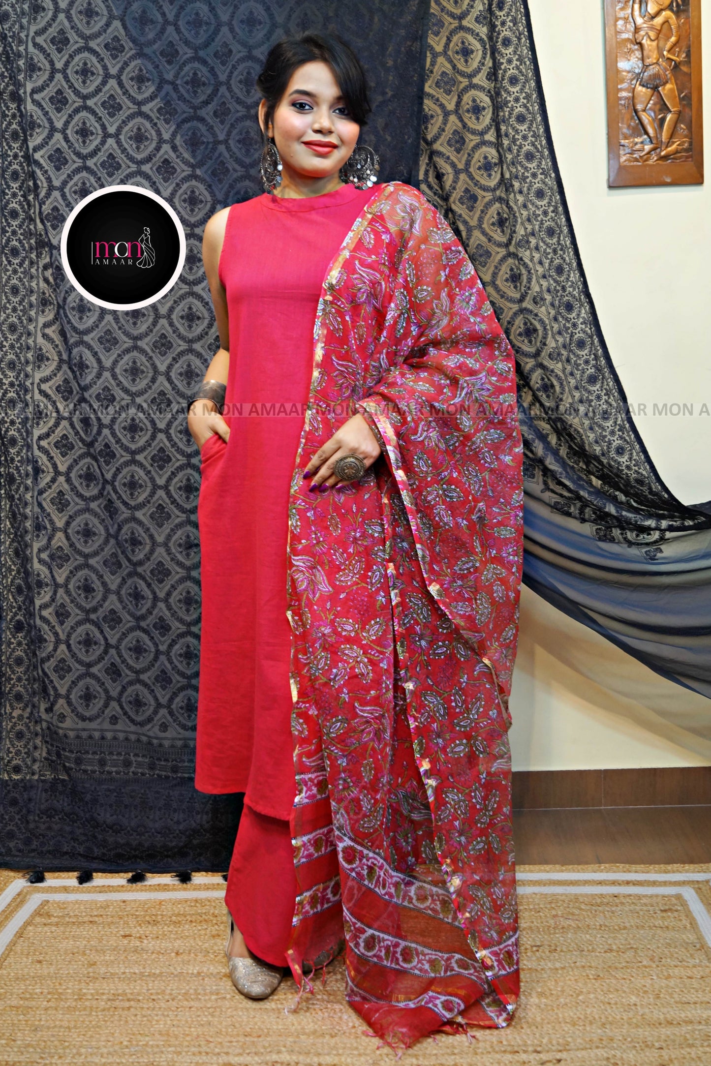 Blushing Garden-  Cotton Kurti Set