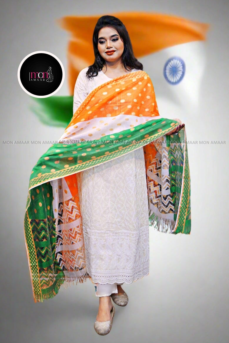 Our Pride- Tiranga Kurti Set With Dupatta