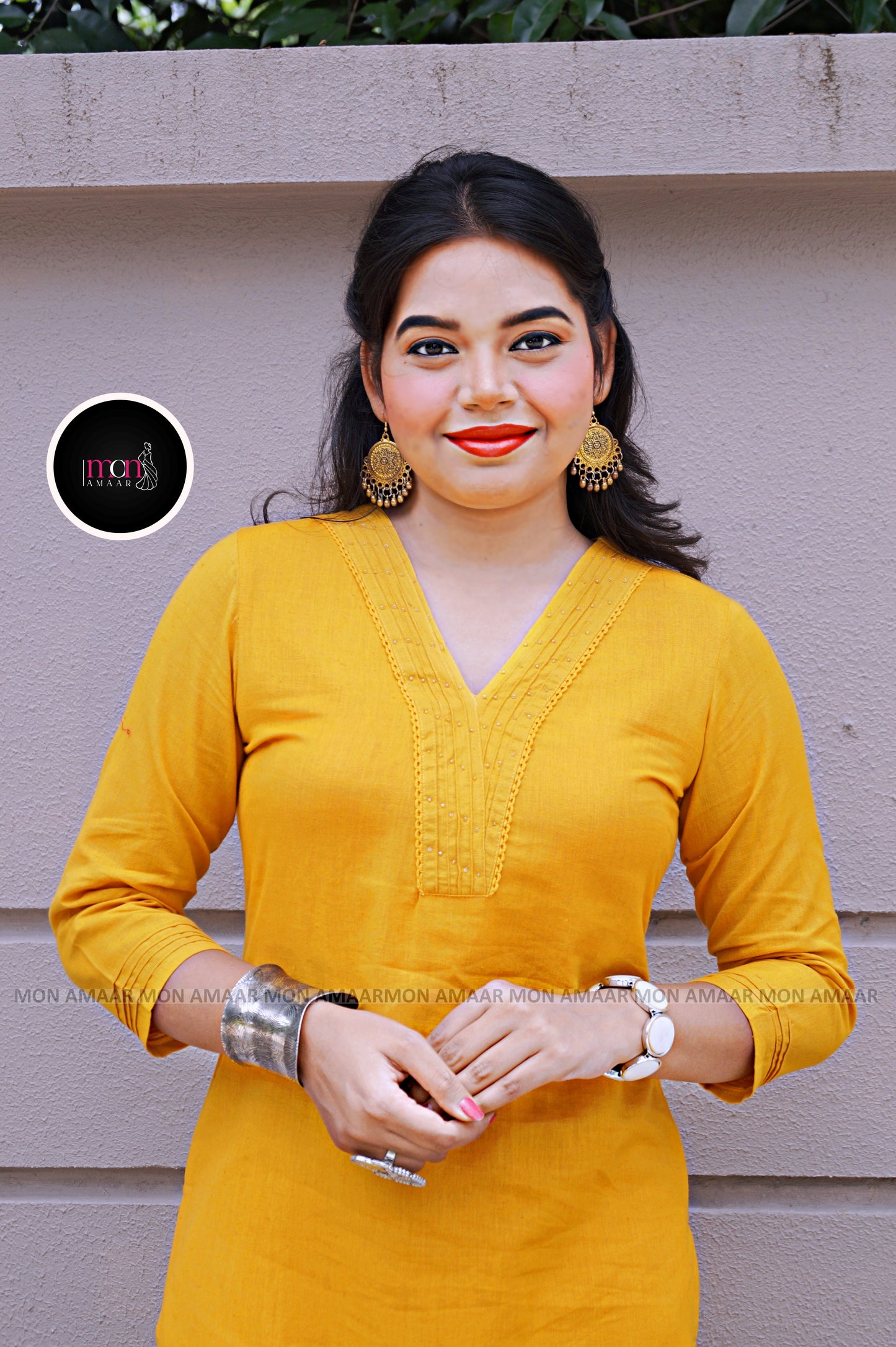 Vrinda -Yellow Cotton Coord Set