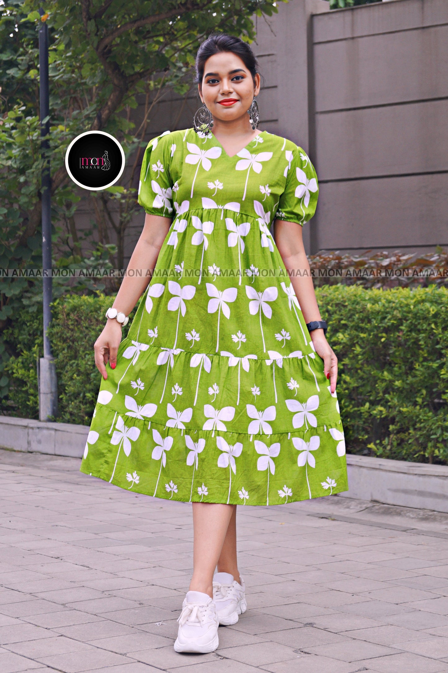 Confidence In Green- Cotton Dress