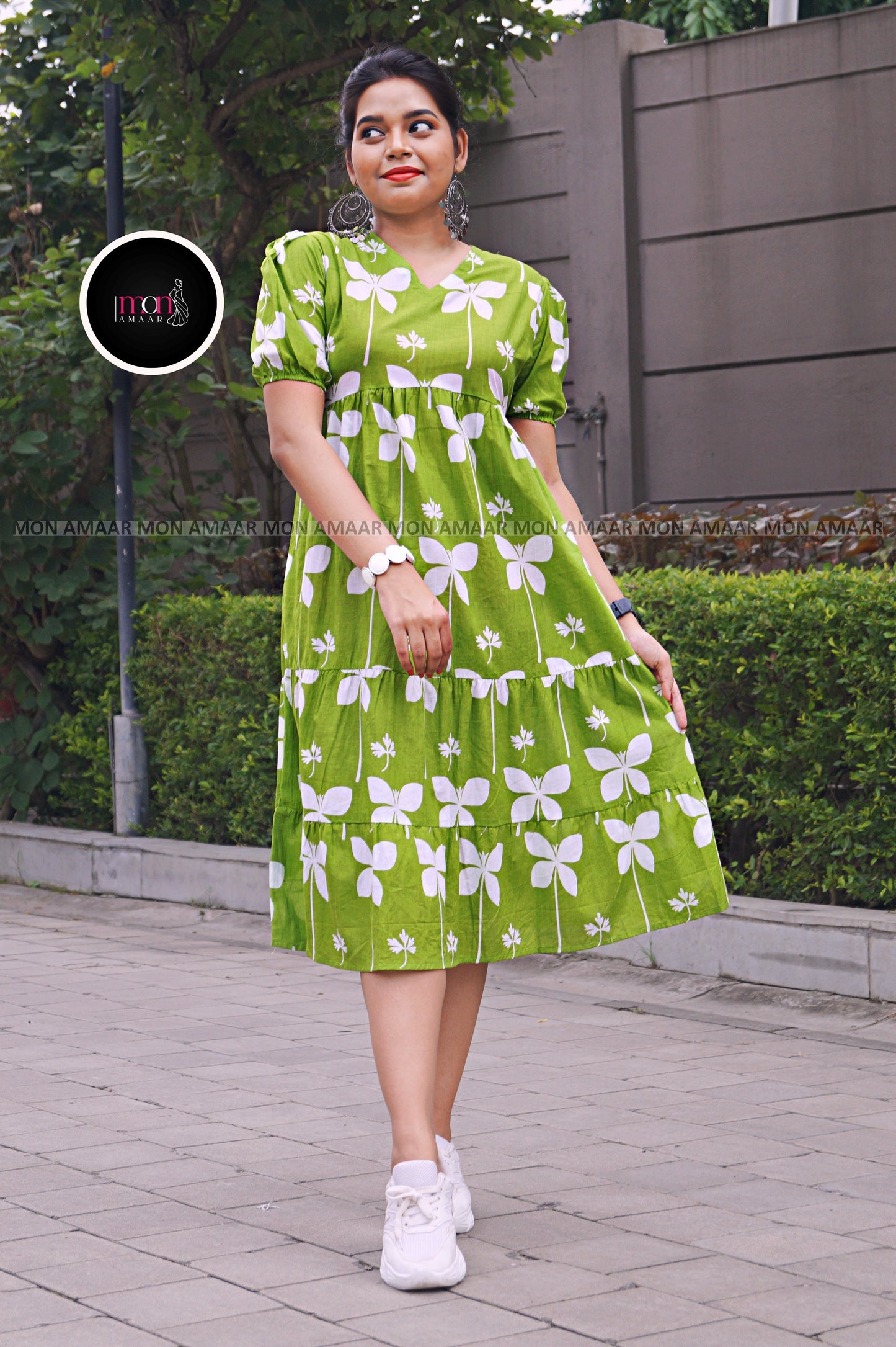 Confidence In Green- Cotton Dress