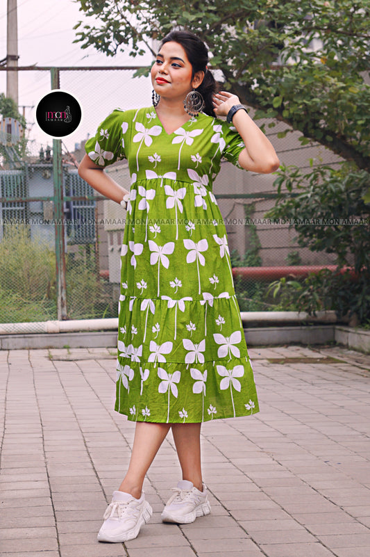 Confidence In Green- Cotton Dress