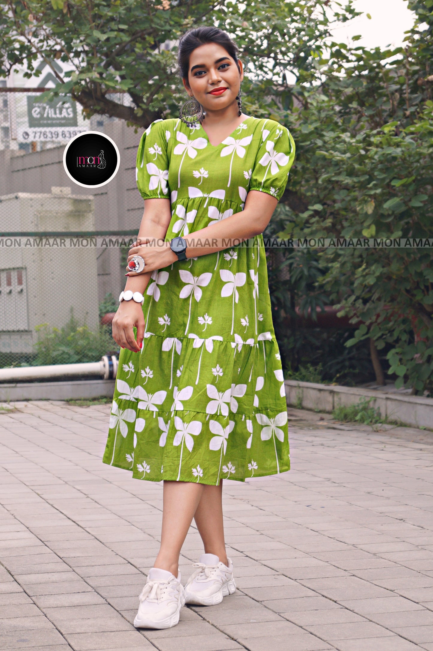 Confidence In Green- Cotton Dress