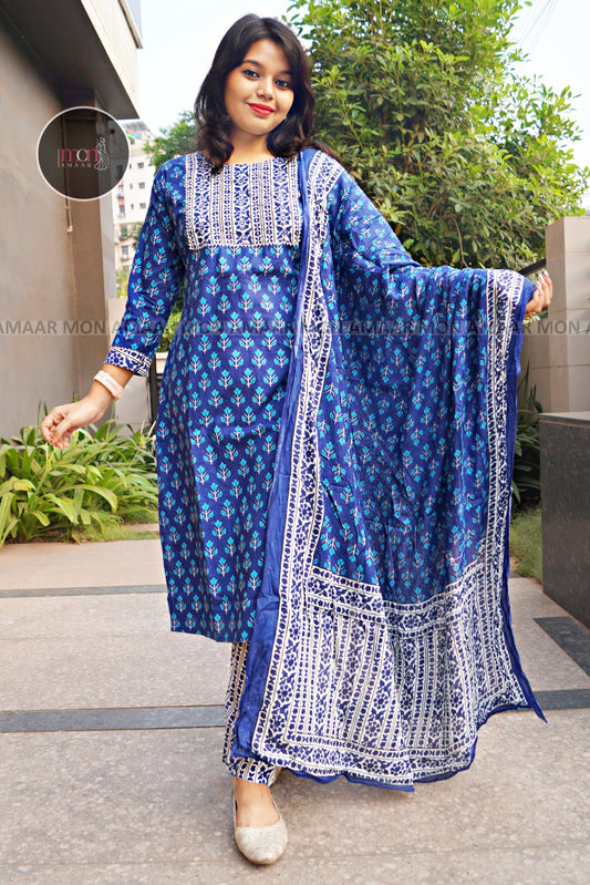Shine and Glow-Cotton Kurti Set