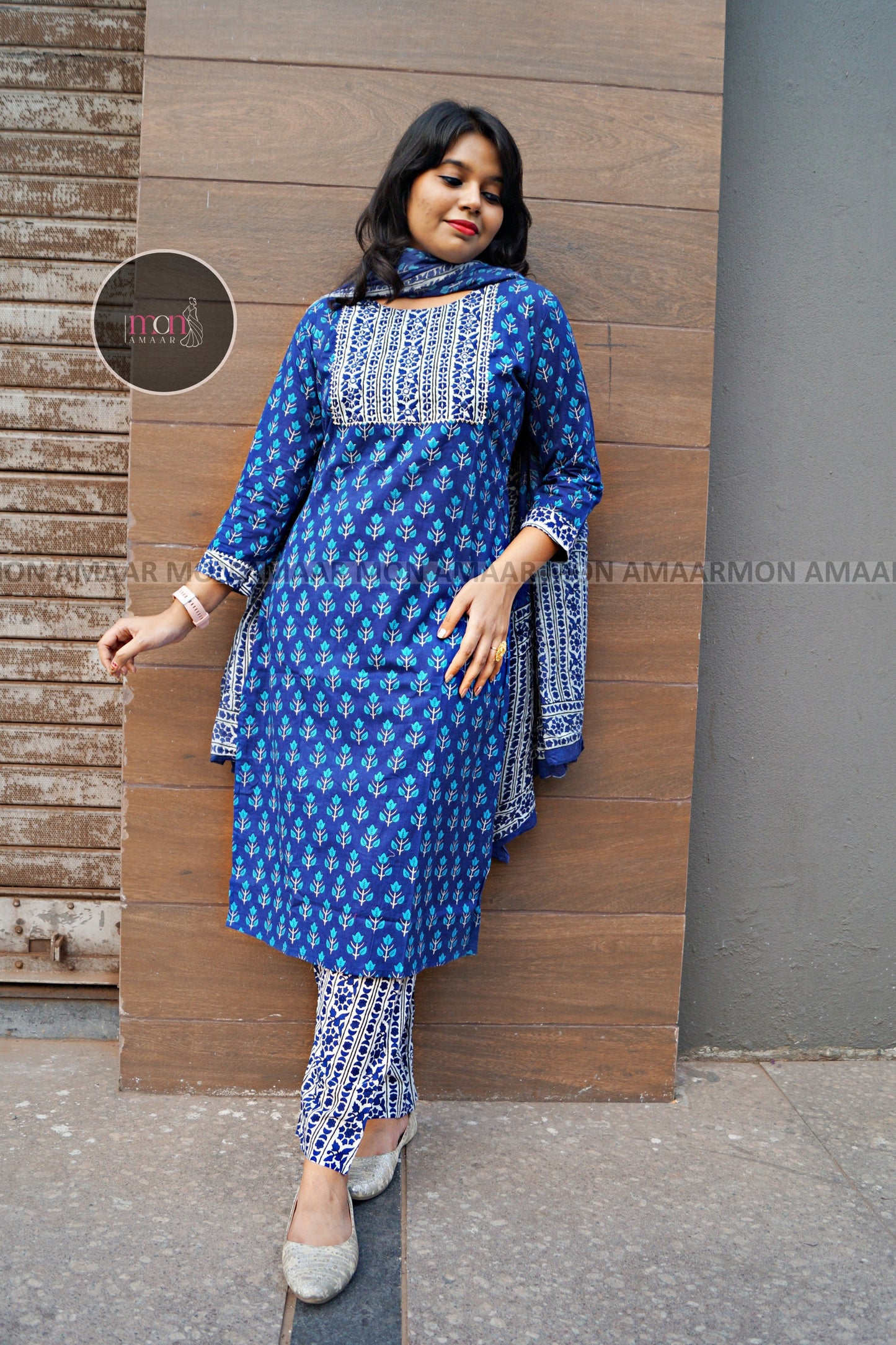 Shine and Glow-Cotton Kurti Set