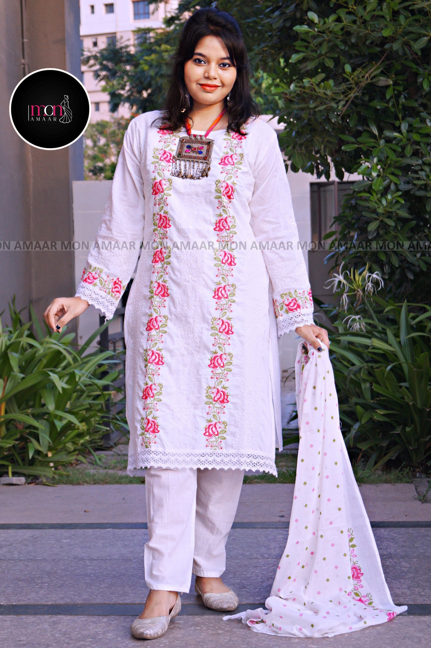 Flower Of Confidence- Cotton Kurti Set