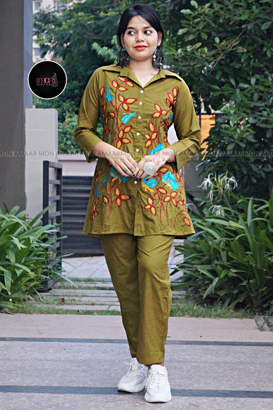 Perfectly Embroidered- Cotton Coord Set