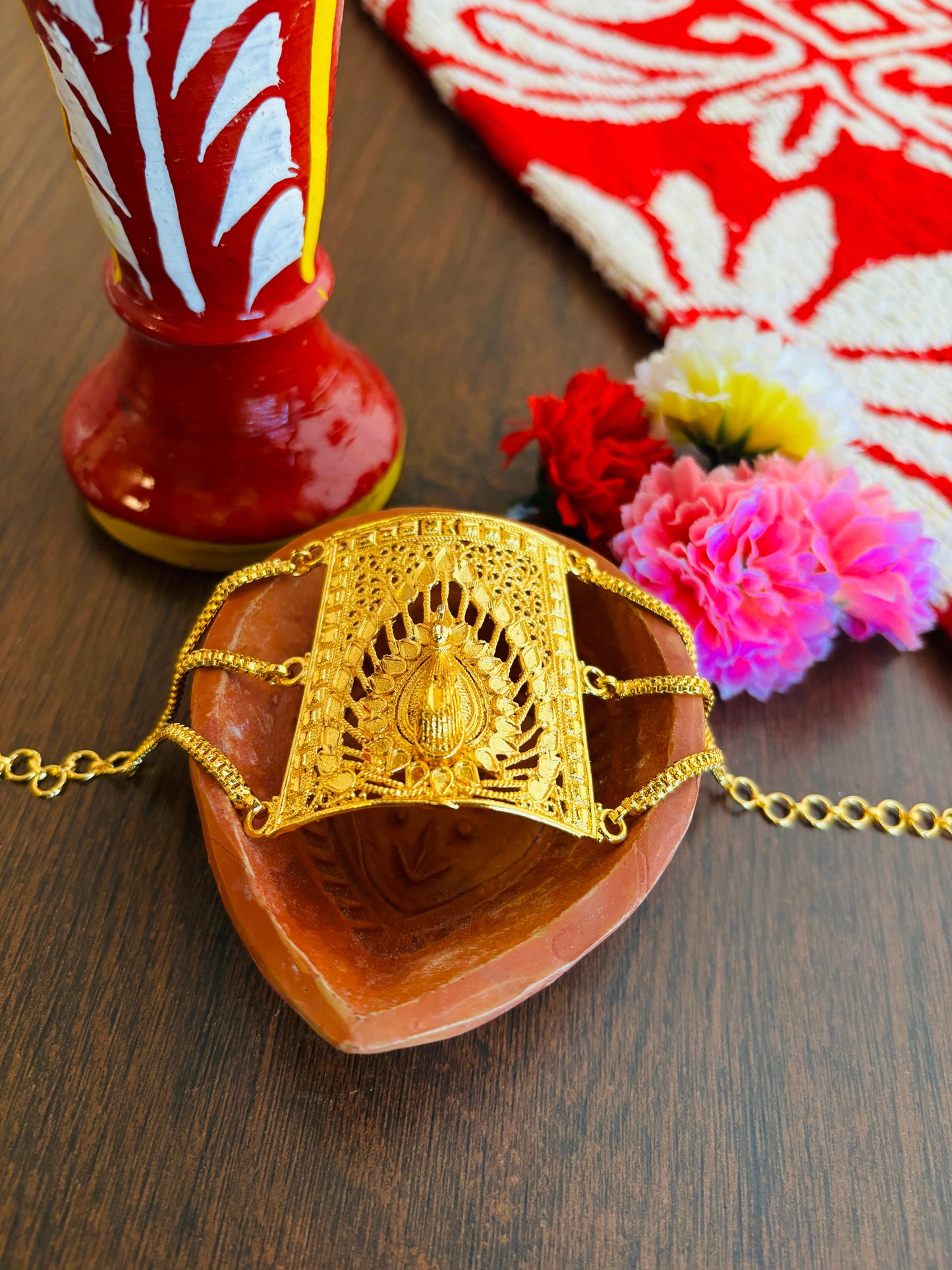 Peacock Design Gold Plated Mantasha