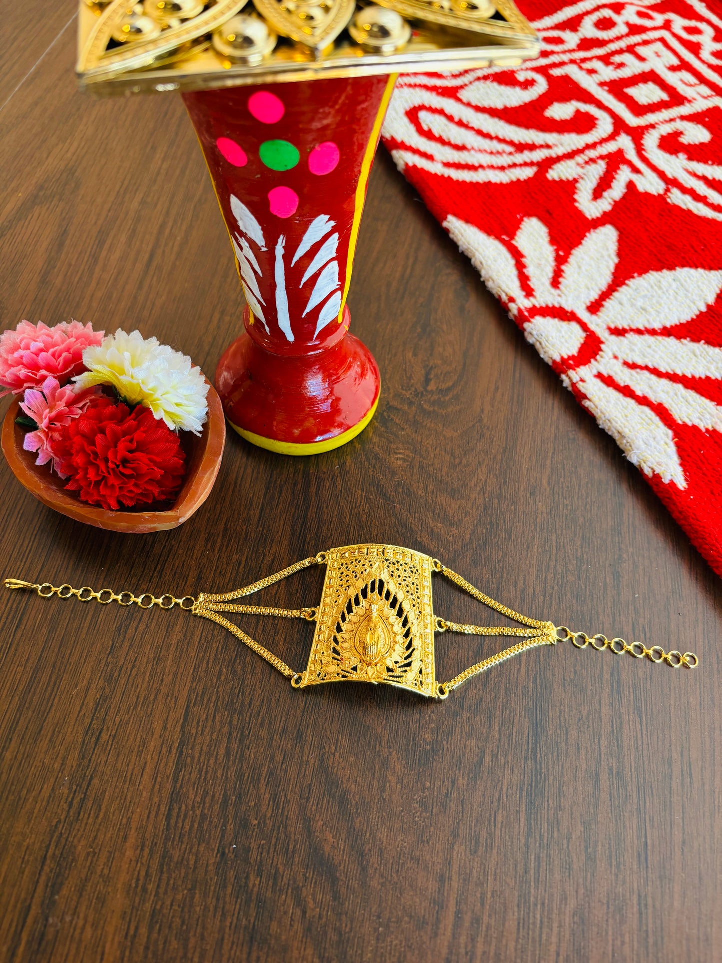 Peacock Design Gold Plated Mantasha