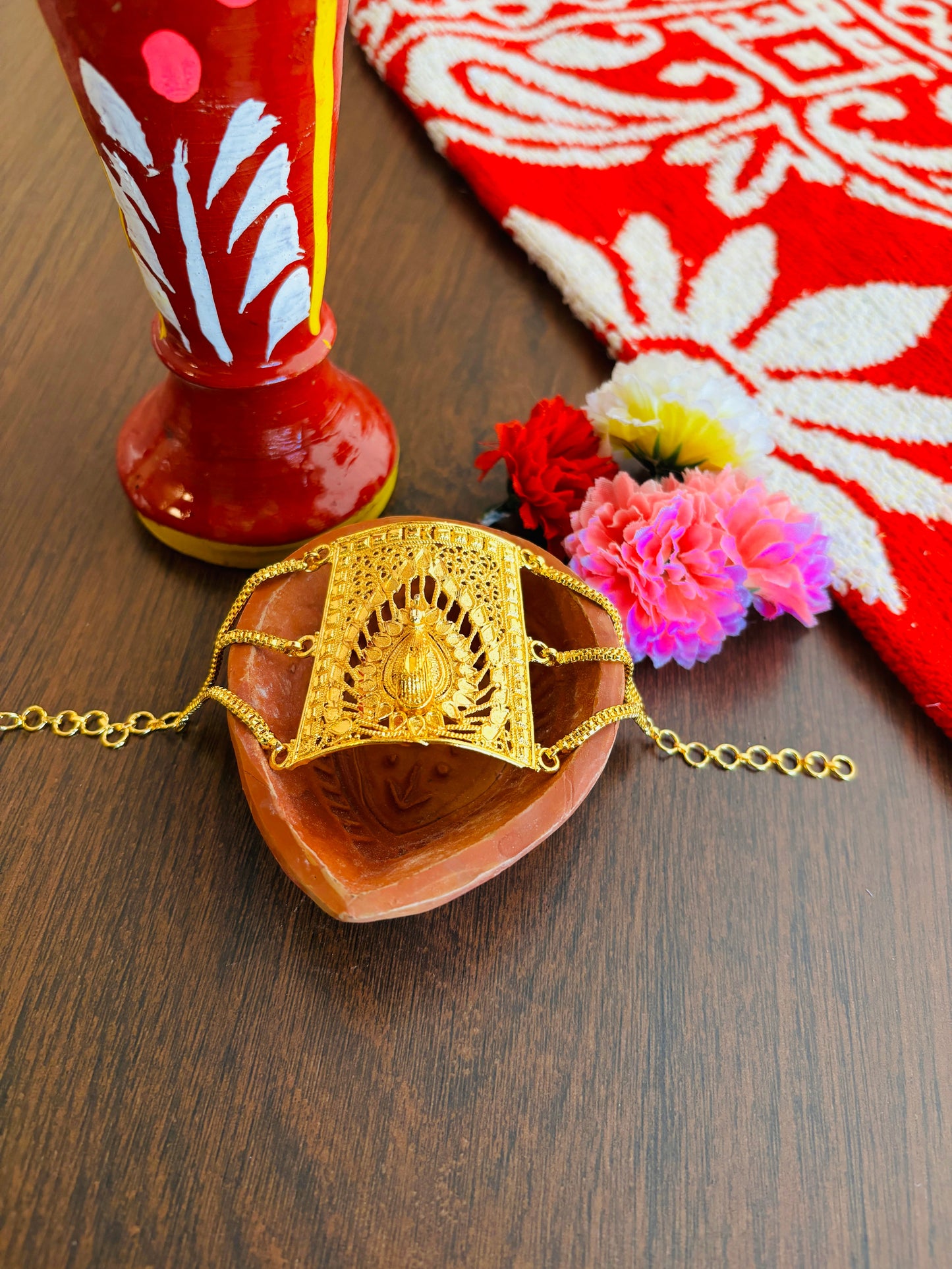 Peacock Design Gold Plated Mantasha