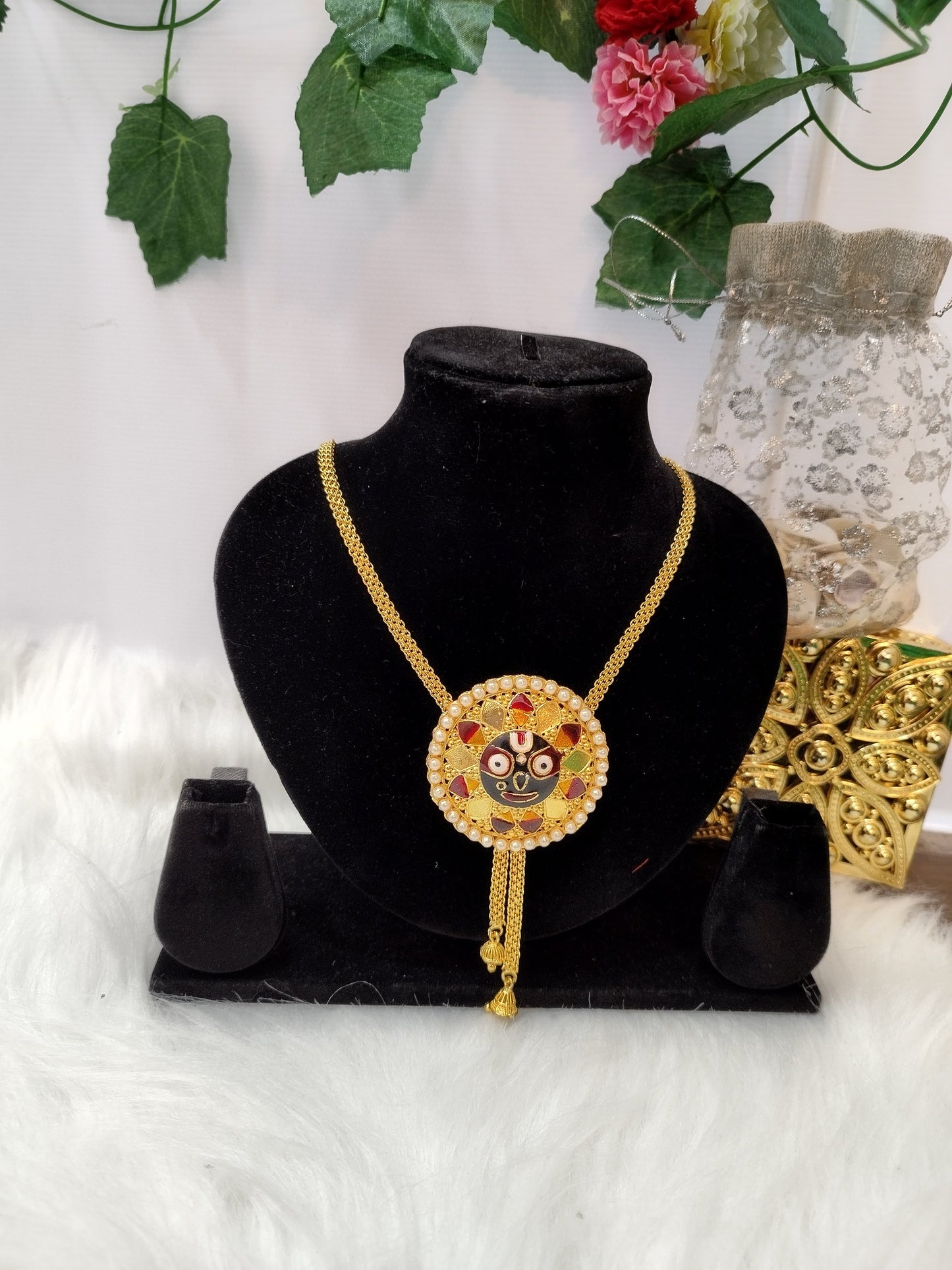 New  Gold Plated Prabhu Jagannath Tie Chain Set