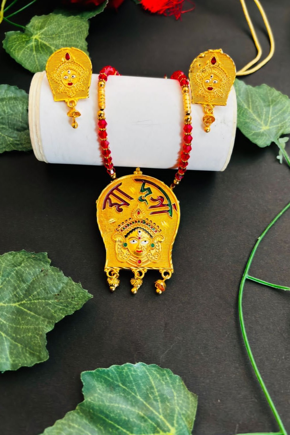 Maa Durga -Gold Plated Necklace  Set