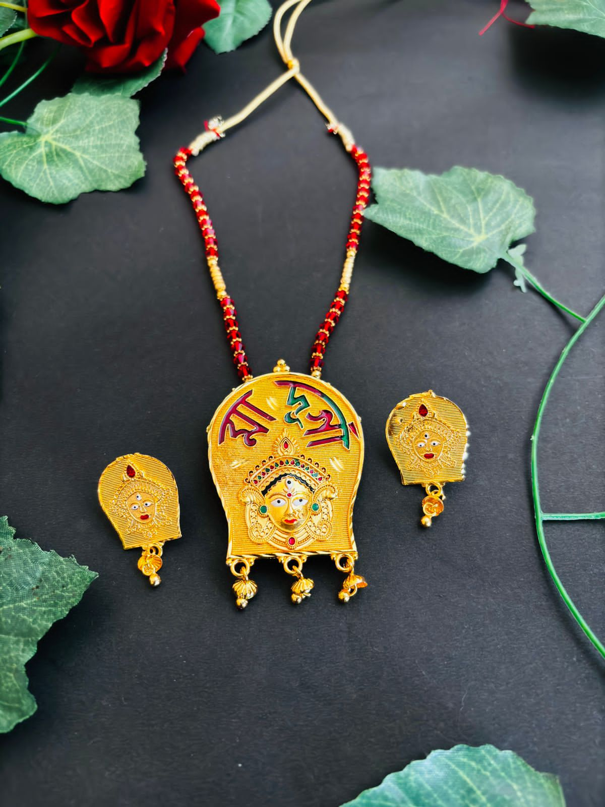 Maa Durga -Gold Plated Necklace  Set