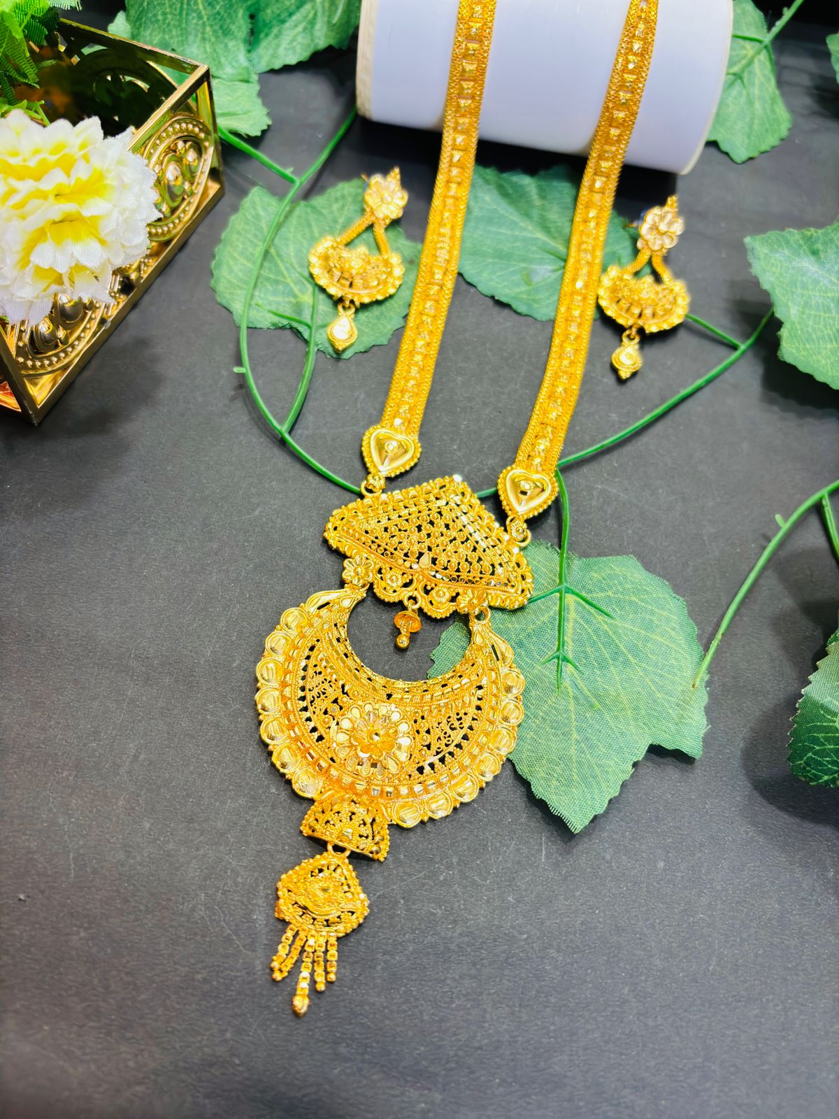 Nitya Pushta Gold Plated Long Necklace Set