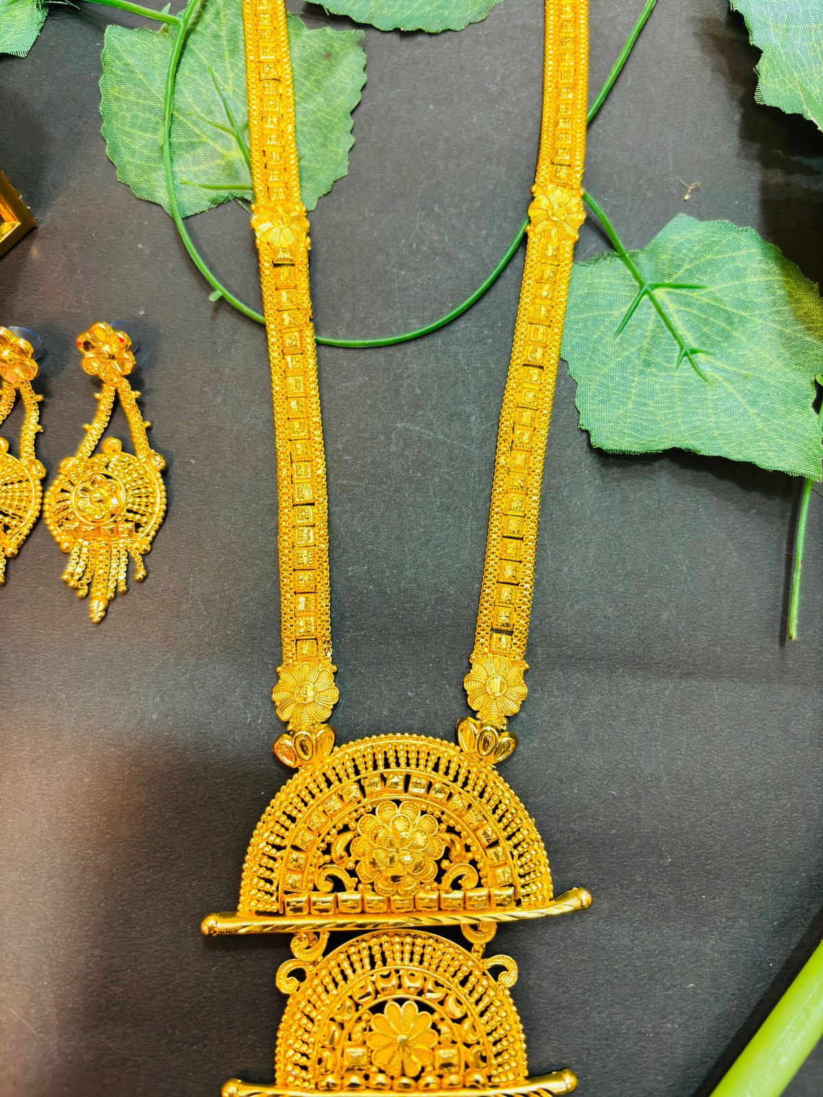 Maheshwari Gold Plated Long Necklace Set