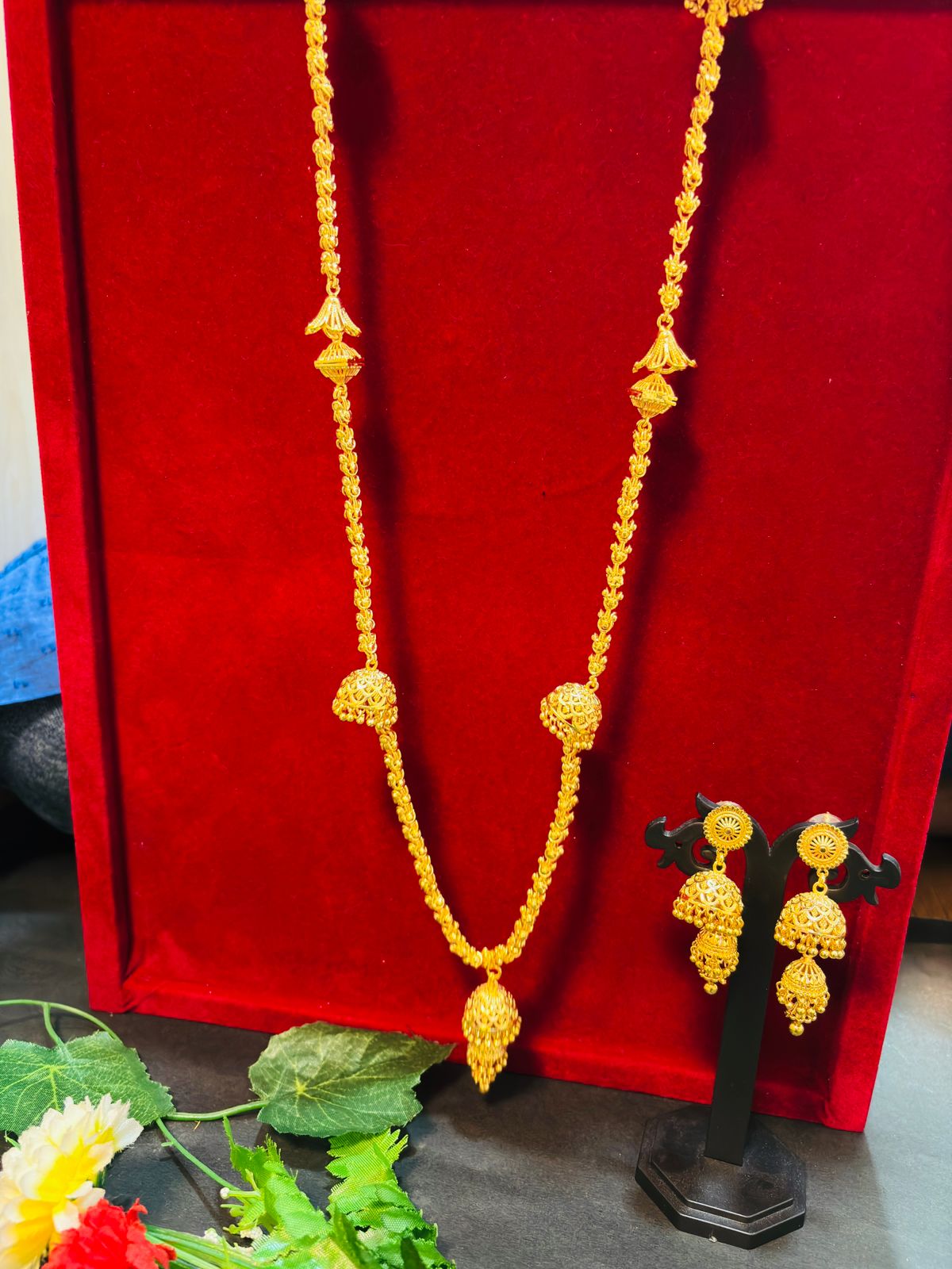 New Designer Golden Plated Necklace Set