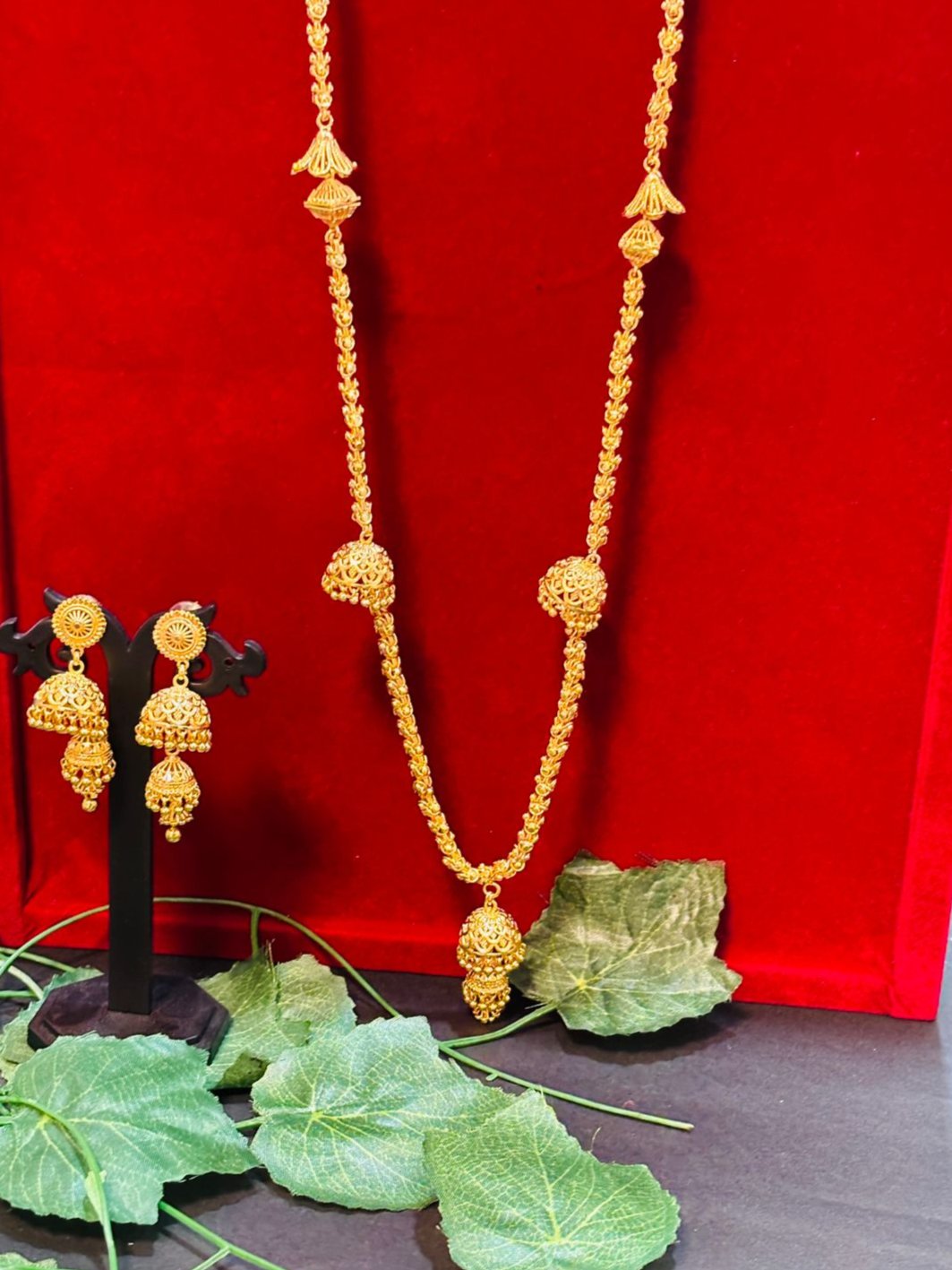 New Designer Golden Plated Necklace Set