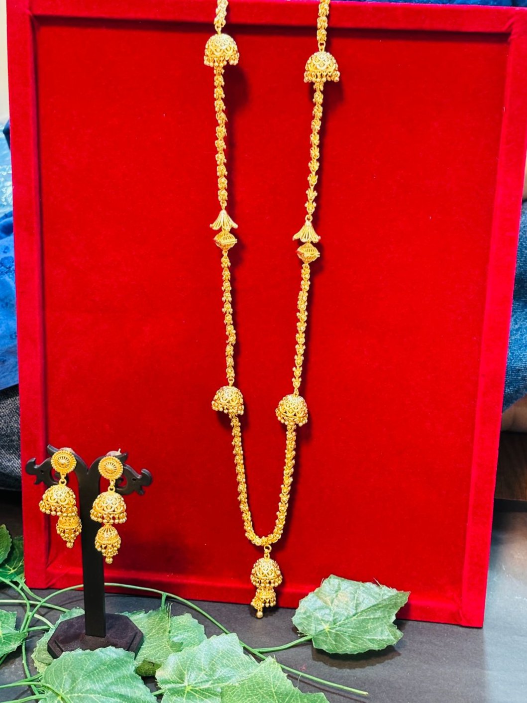 New Designer Golden Plated Necklace Set