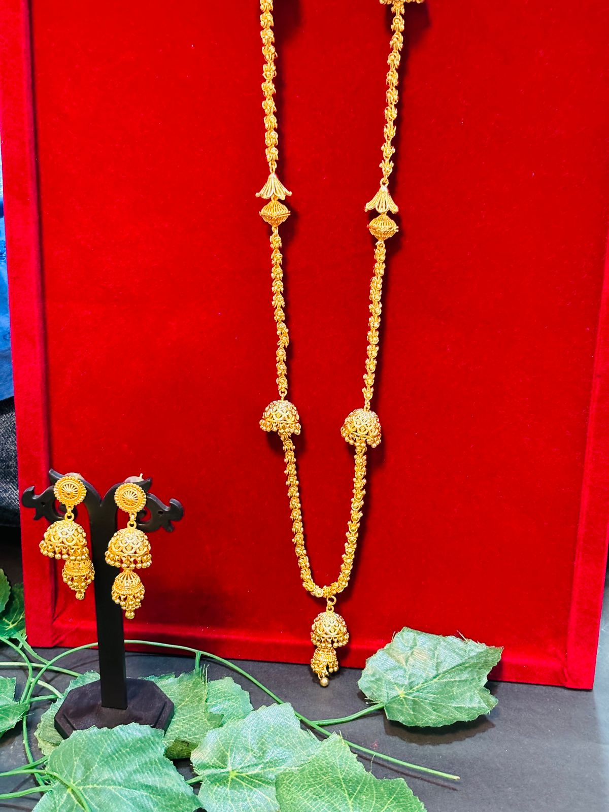 New Designer Golden Plated Necklace Set