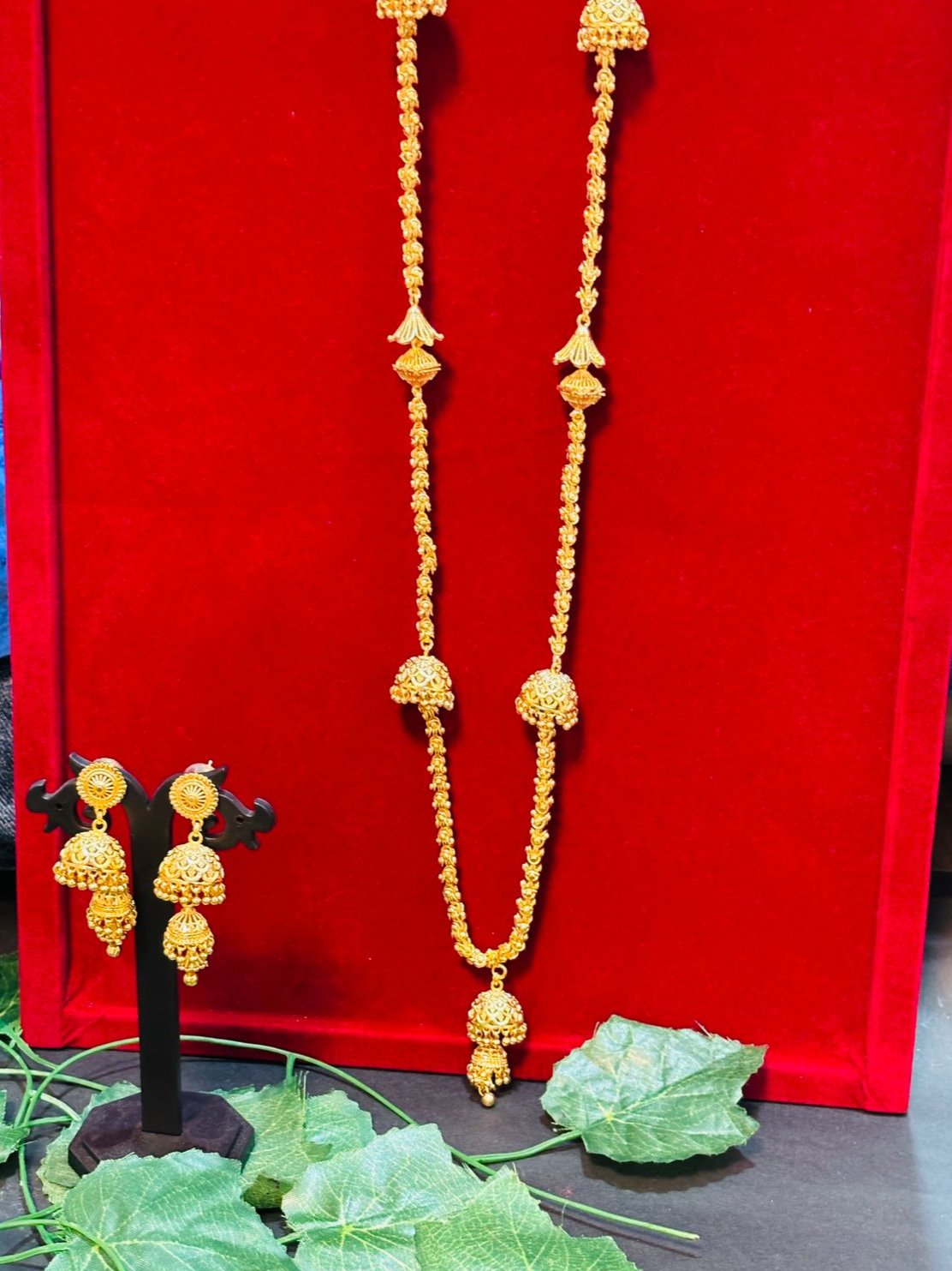 New Designer Golden Plated Necklace Set