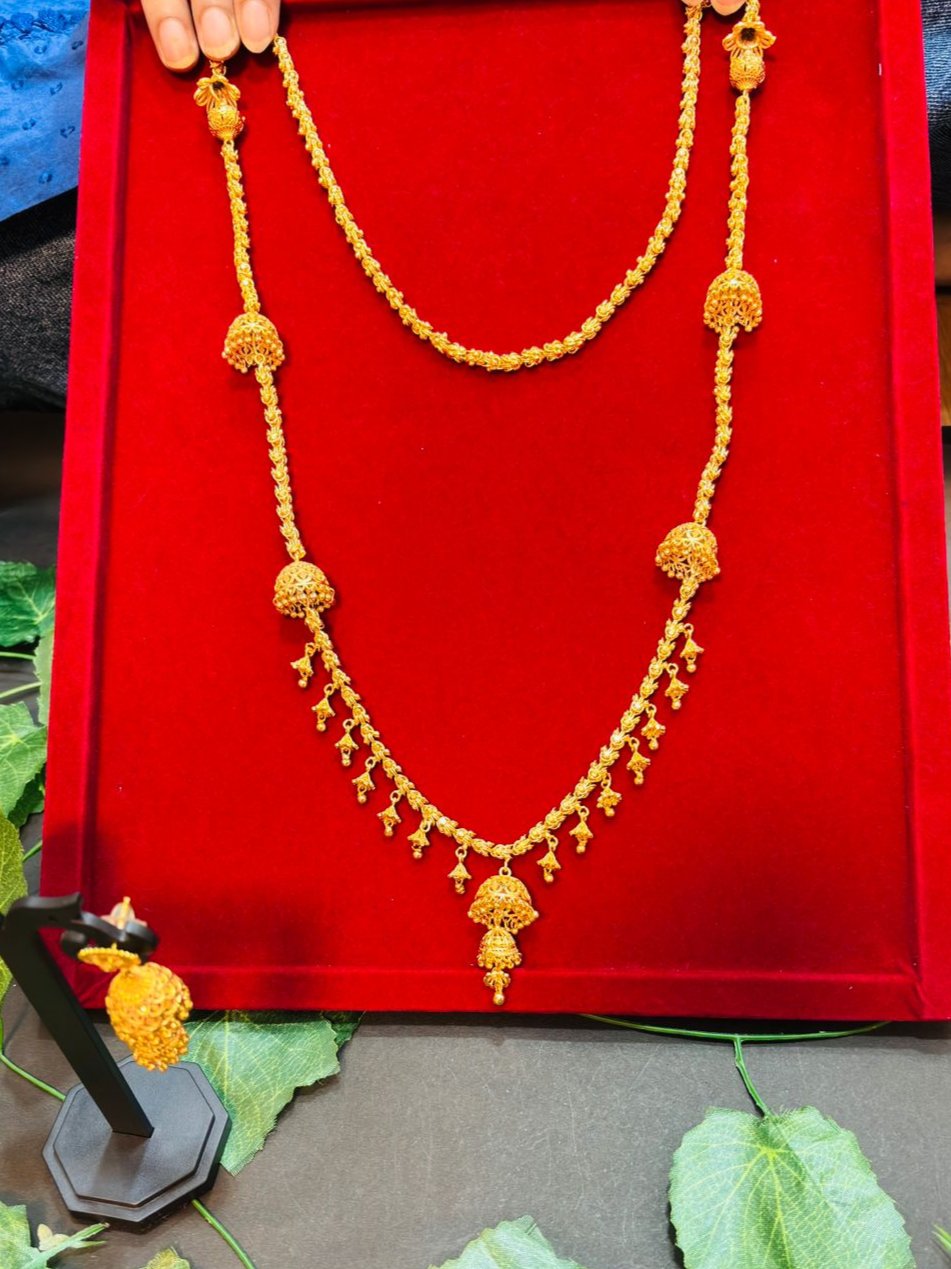 New Style - Jhumka Golden Plated Necklace Set