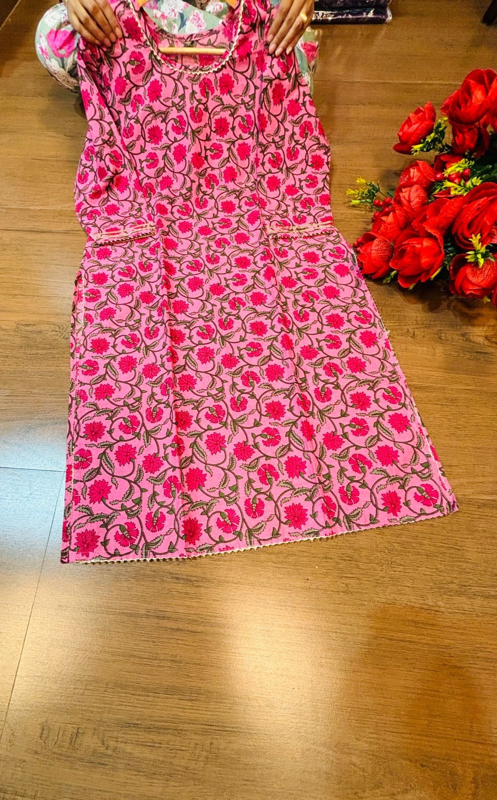 Pink Kota Doriya Kurti (Only Kurti)