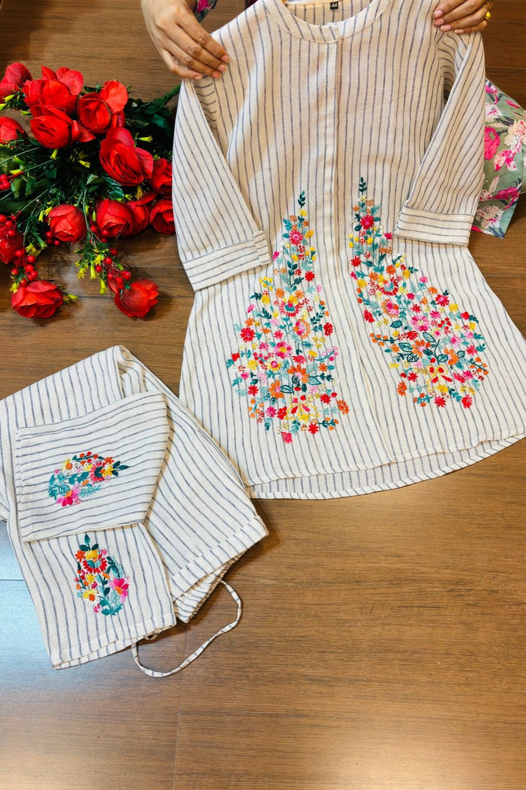 Cute Matching Handloom Linen Coord Set