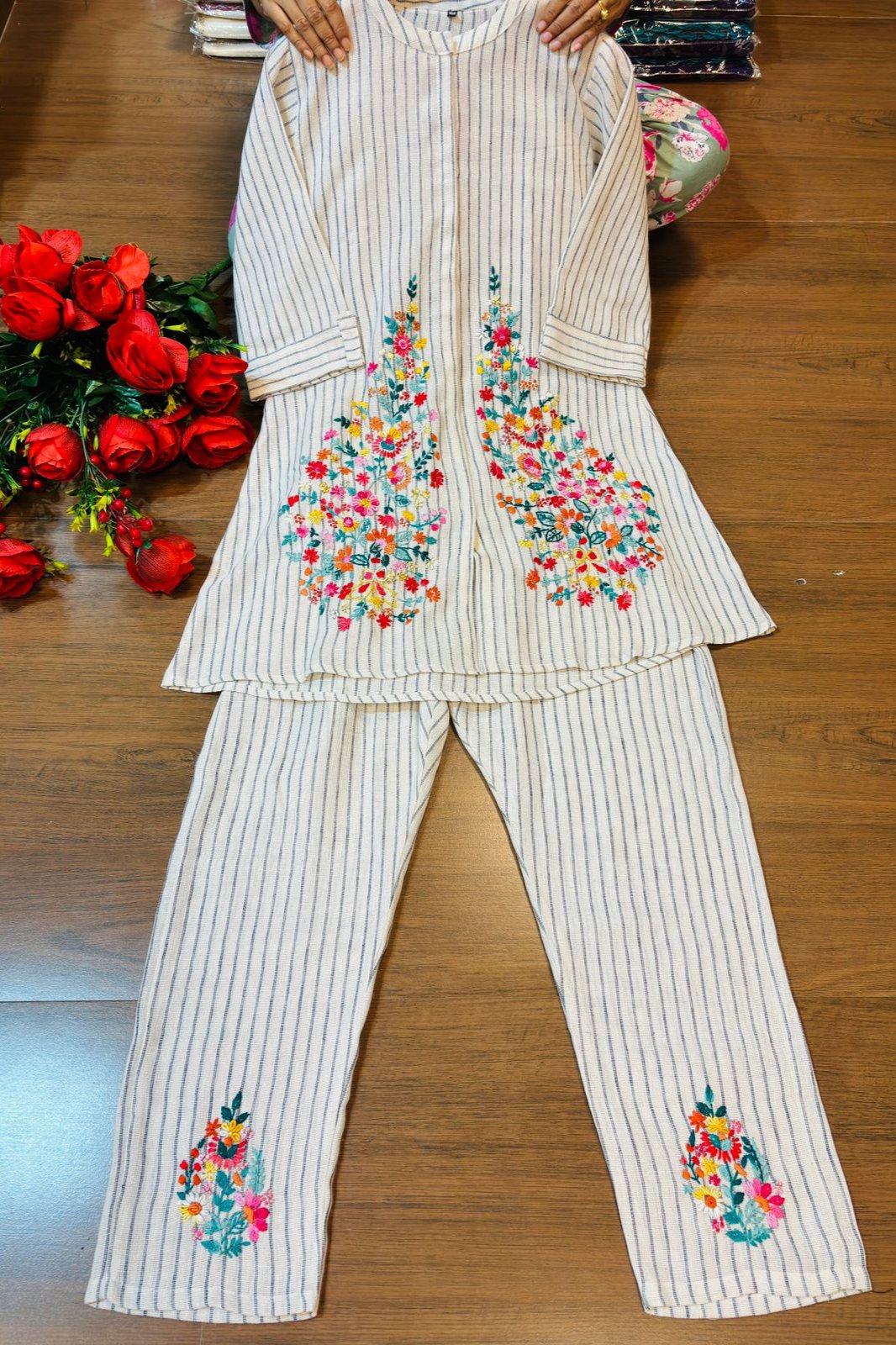 Cute Matching Handloom Linen Coord Set