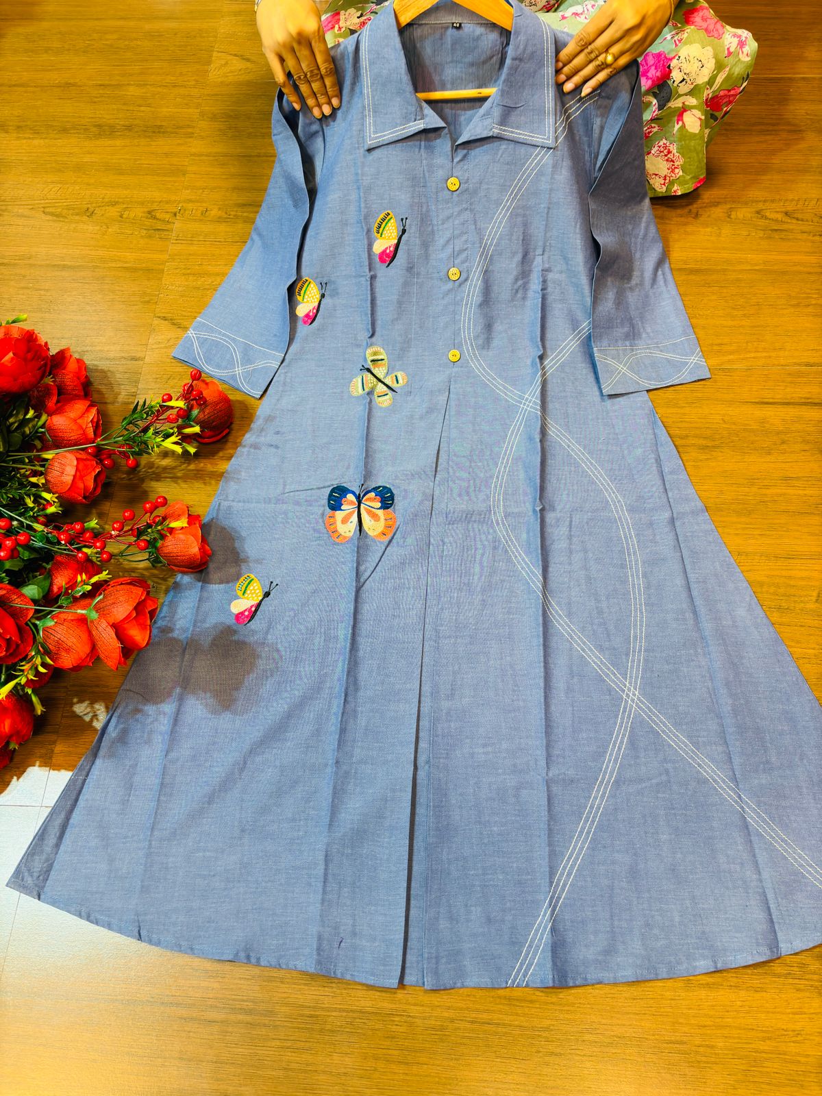 Pretty Butterfly Cotton One Piece Dress