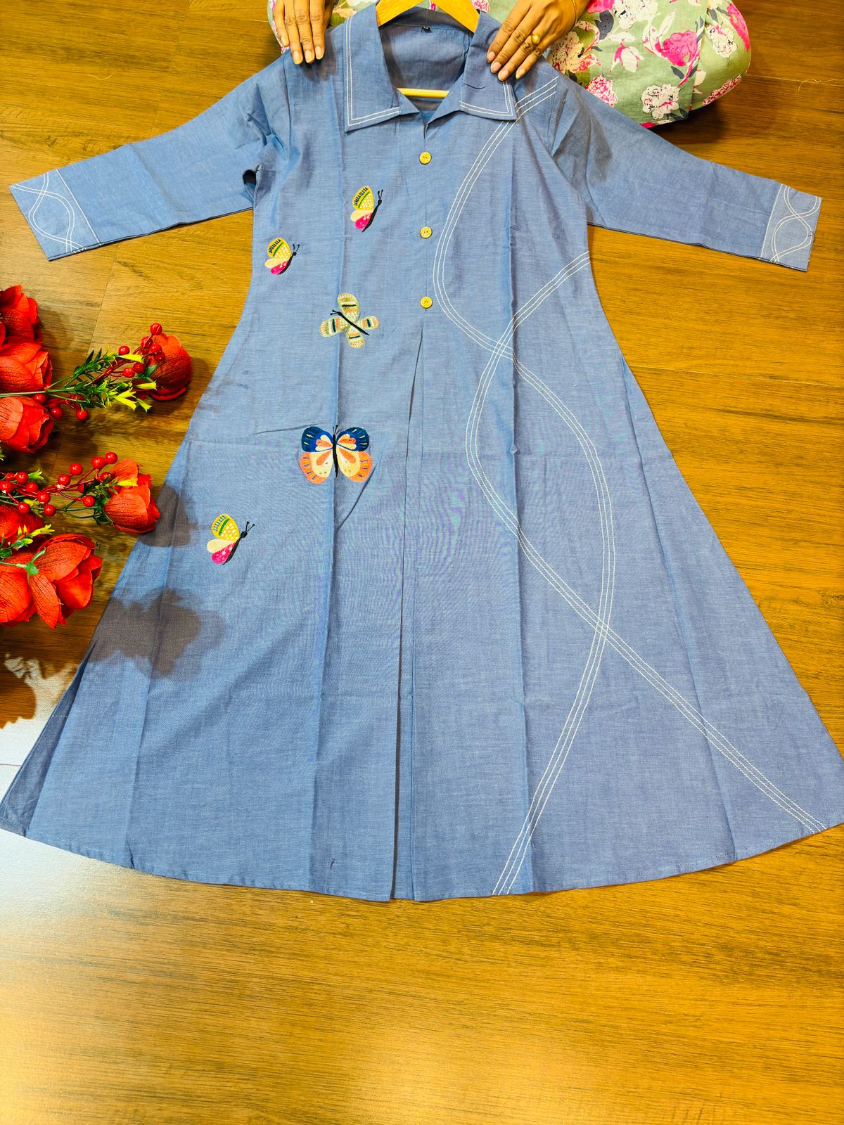 Pretty Butterfly Cotton One Piece Dress