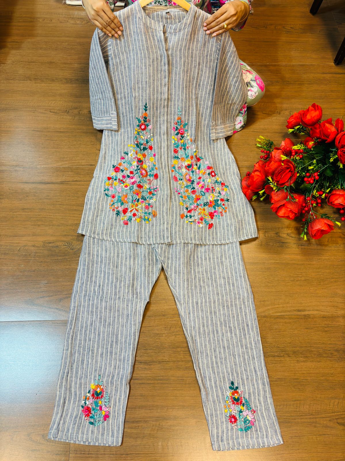 Cute Matching Handloom Linen Coord Set