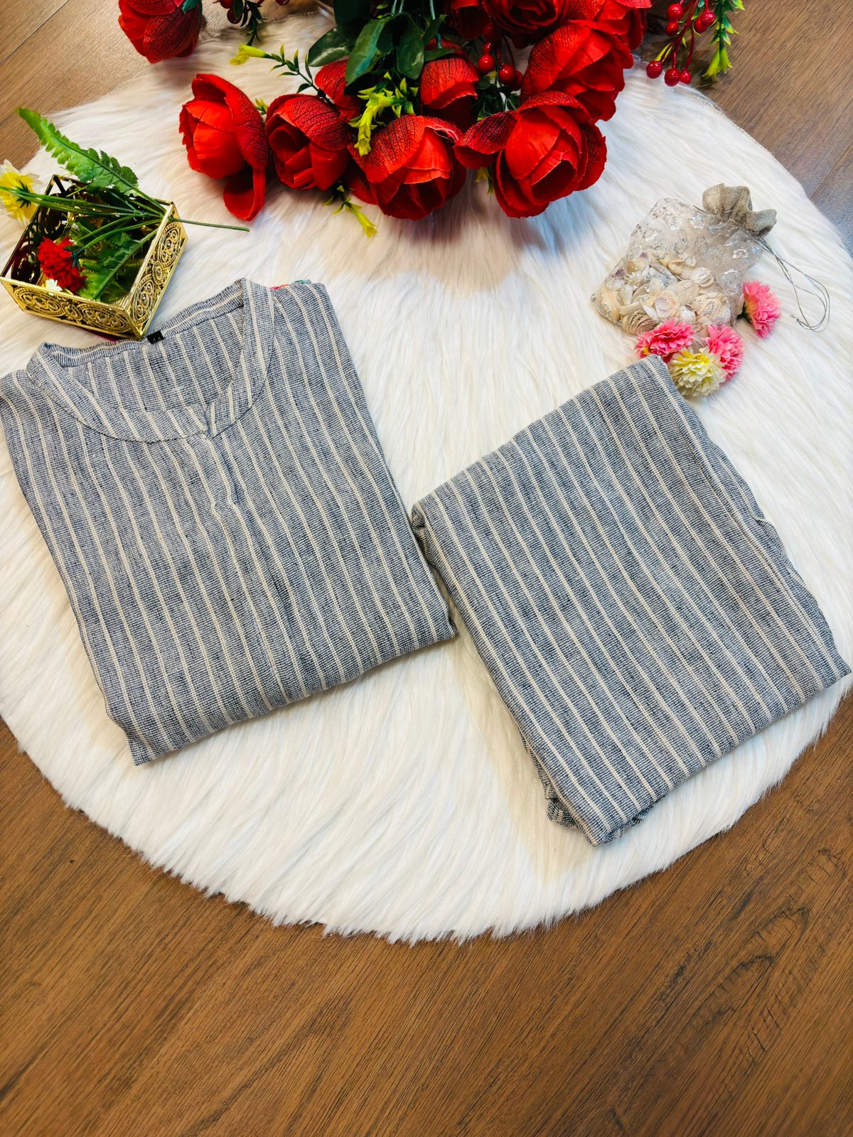 Cute Matching Handloom Linen Coord Set