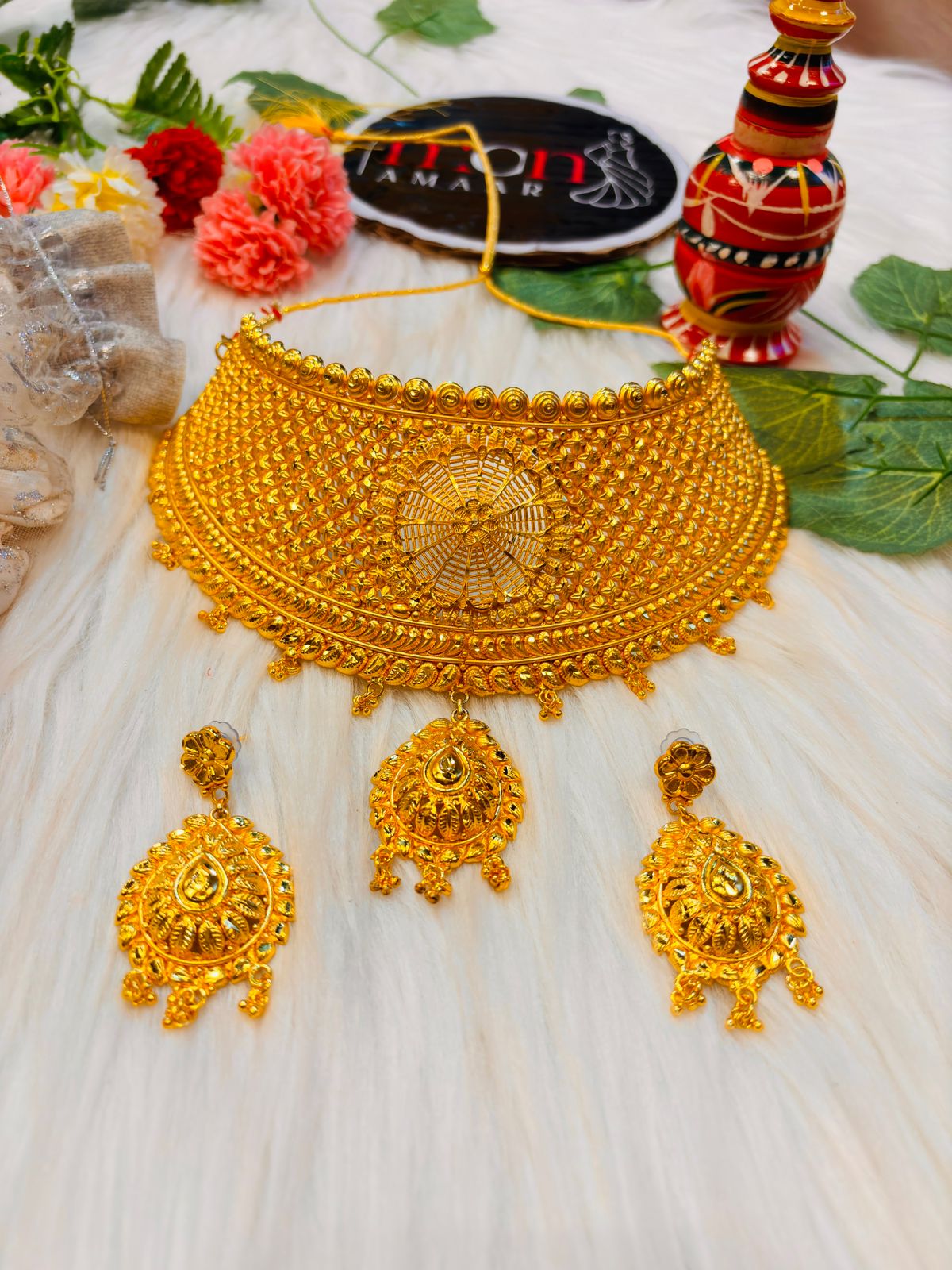 Indumati Gold Plated Bridal Choker