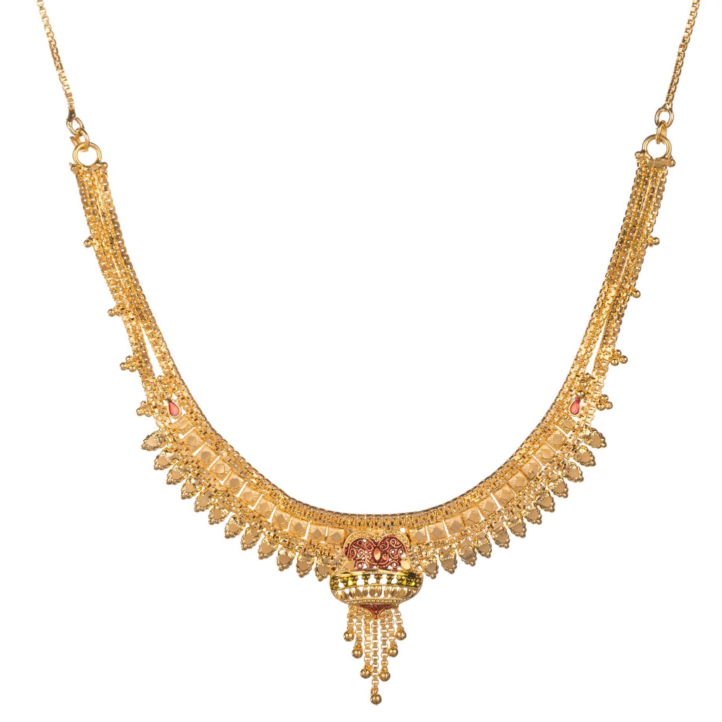 Saji Gold Plated Haar [Small Necklace ]