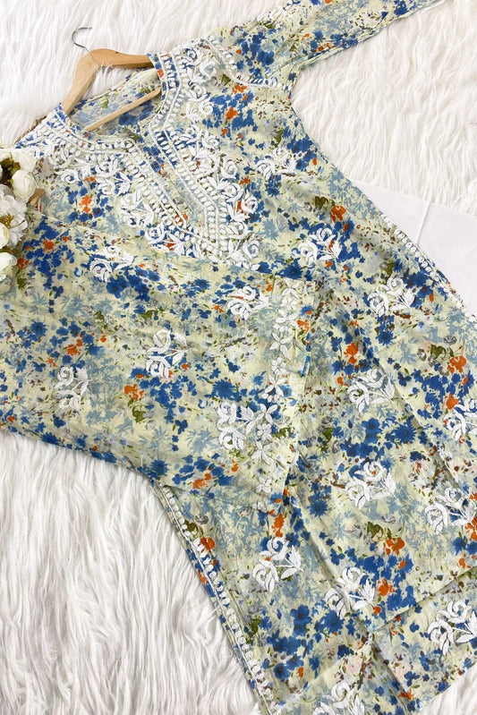 Light Hearted -Chikankari Kurti Set