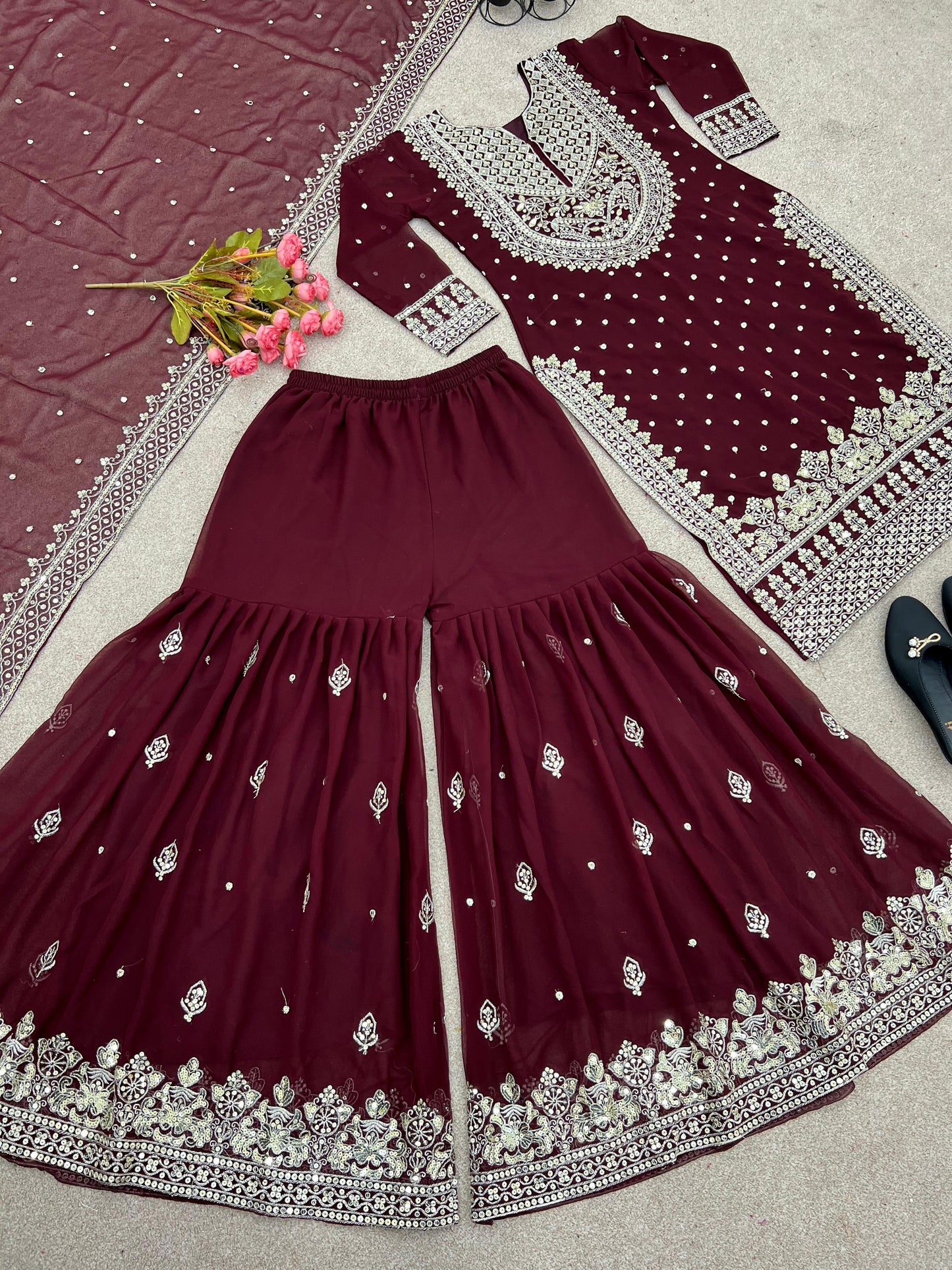 Happy Warbler- Gharara Kurti Set