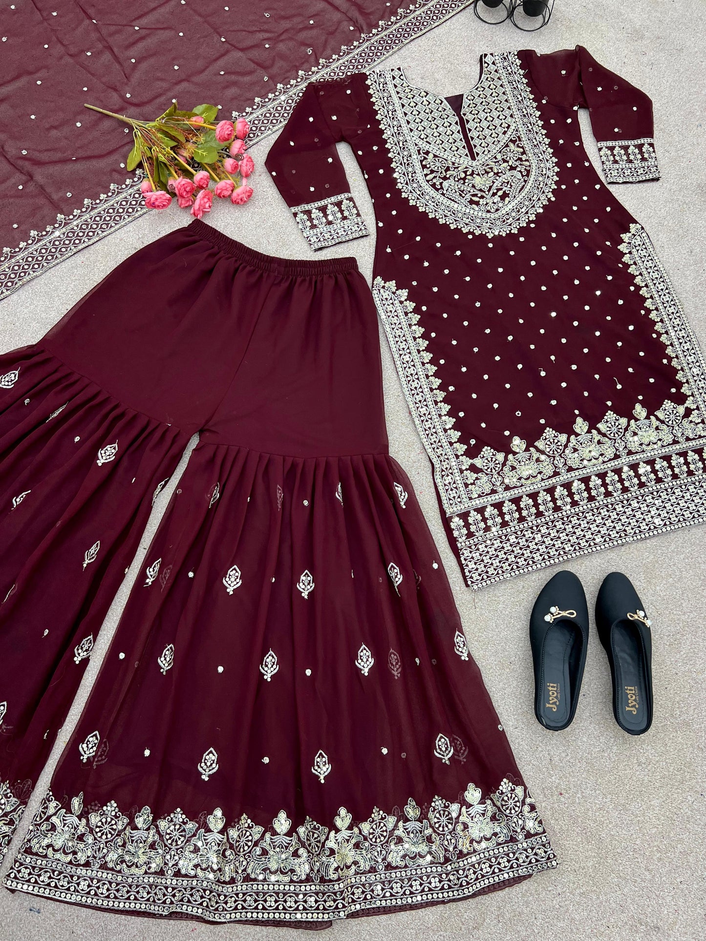 Happy Warbler- Gharara Kurti Set