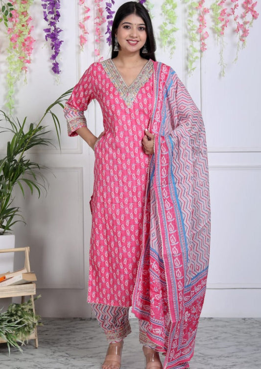 Twin Sisters Cotton Kurti Set