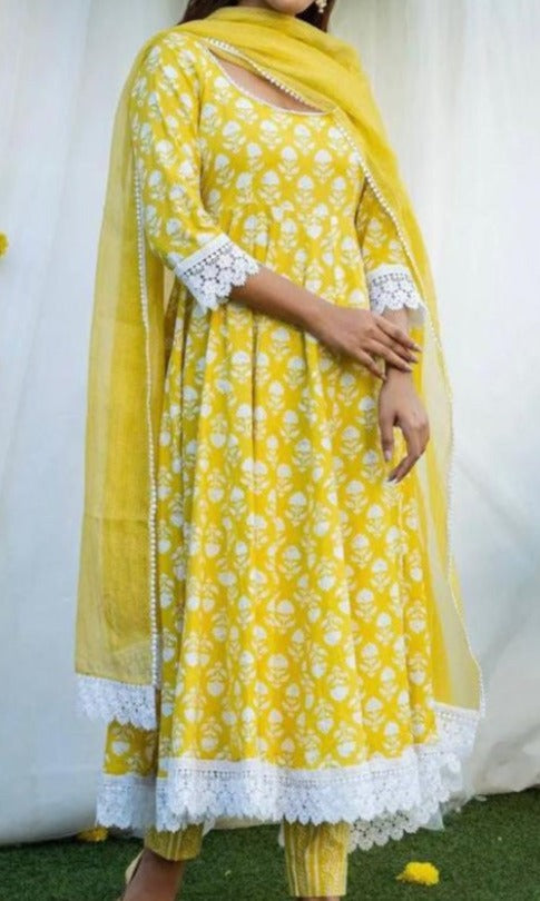 Flaming Wing Cotton Kurti Set