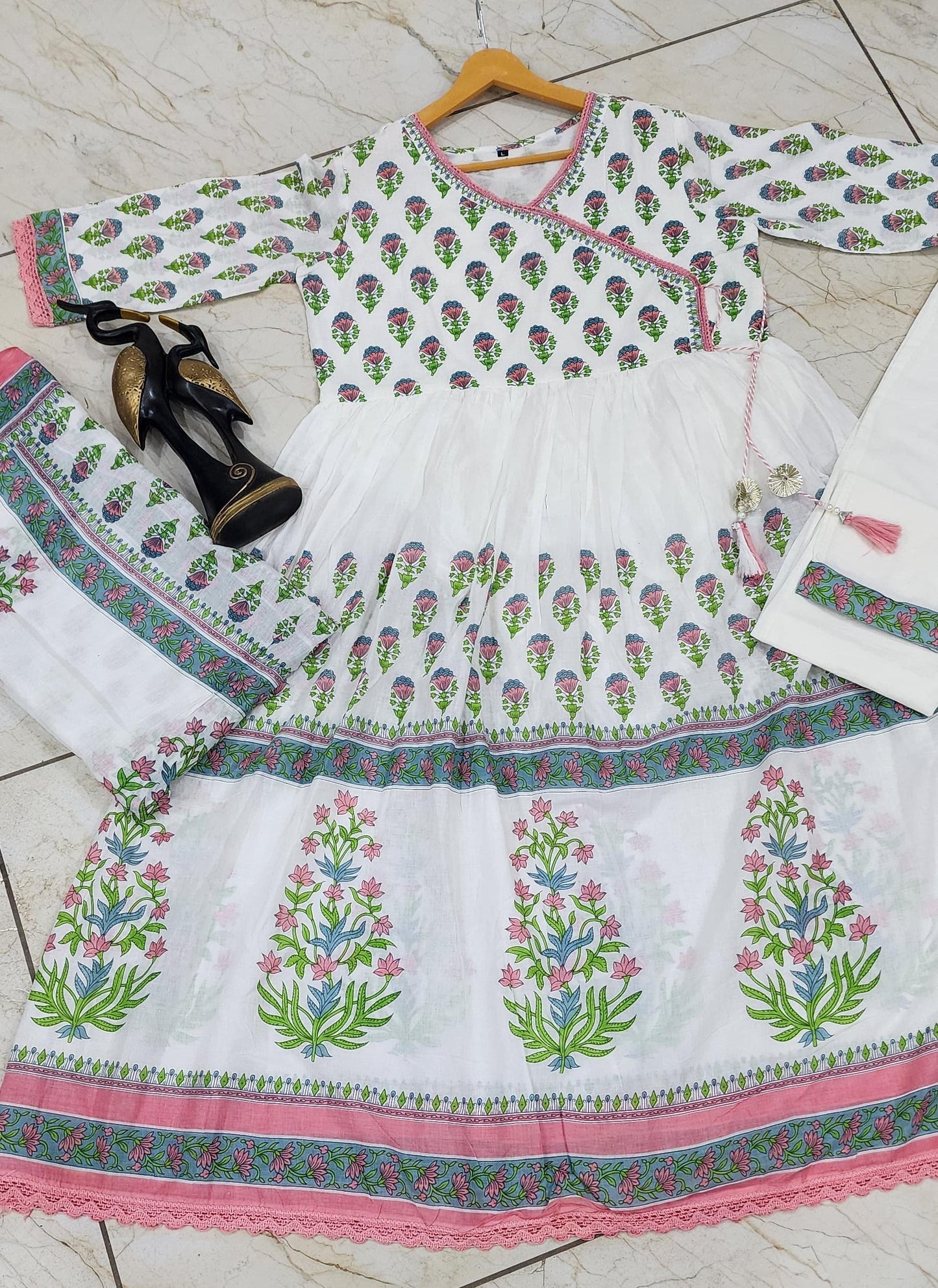 The Secrete Garden Cotton Kurti  Set