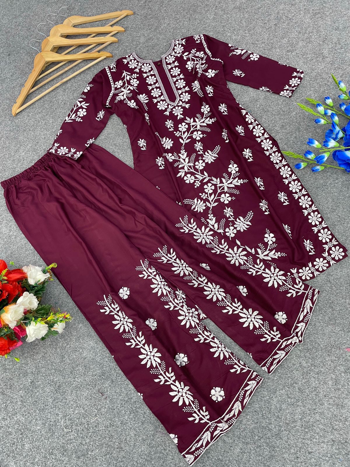 The Floating Cloud Rayon Kurti Set