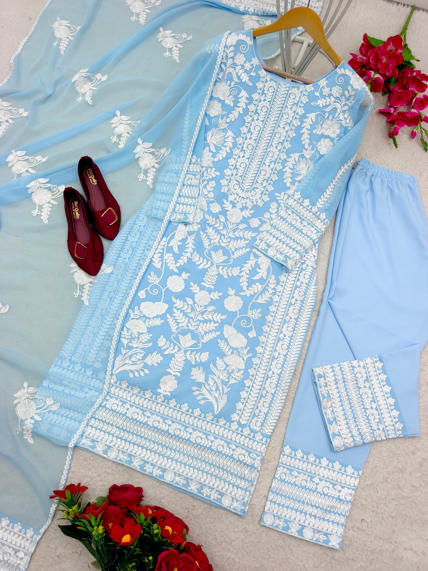 Sky To Sea Georgette Kurti Set