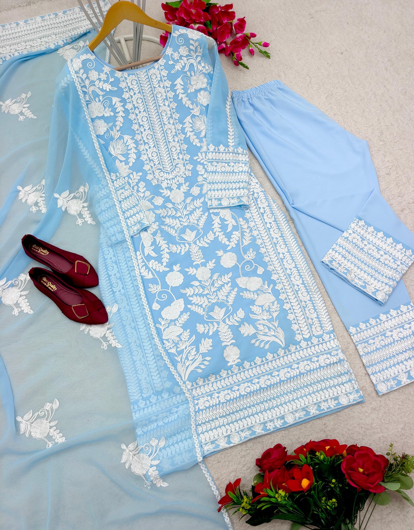 Sky To Sea Georgette Kurti Set