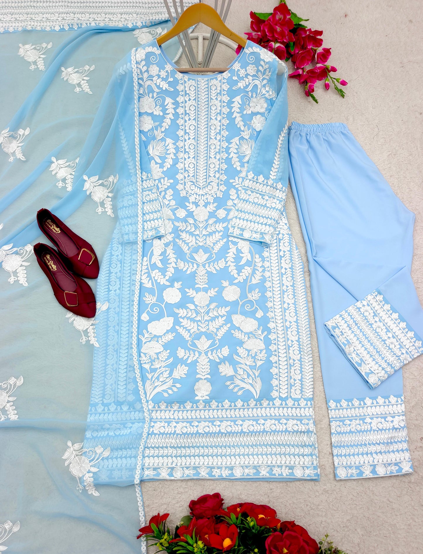 Sky To Sea Georgette Kurti Set