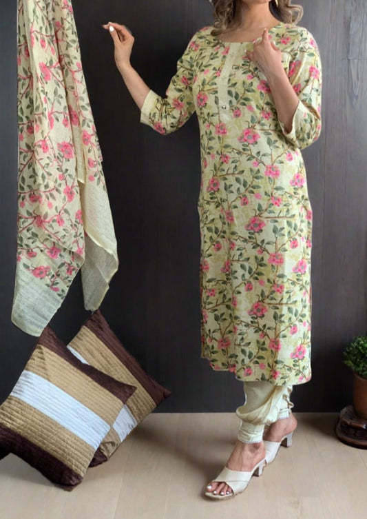 Rhythmic Harmony Rayon Kurti Set