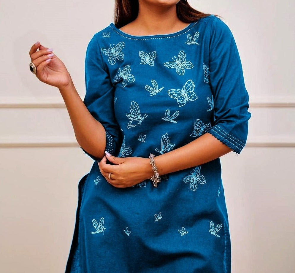 Fluffy Moments Cotton kurti Set